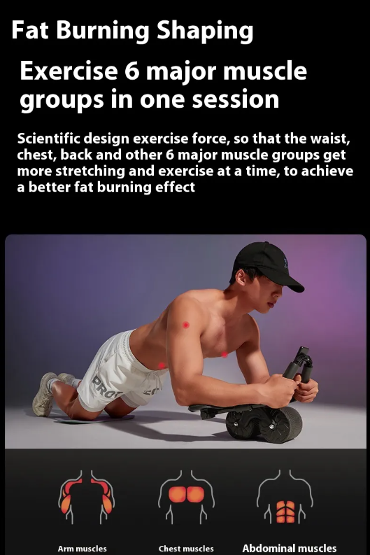 Auto-Rebound Ab Wheel – Core Strength Fitness Roller