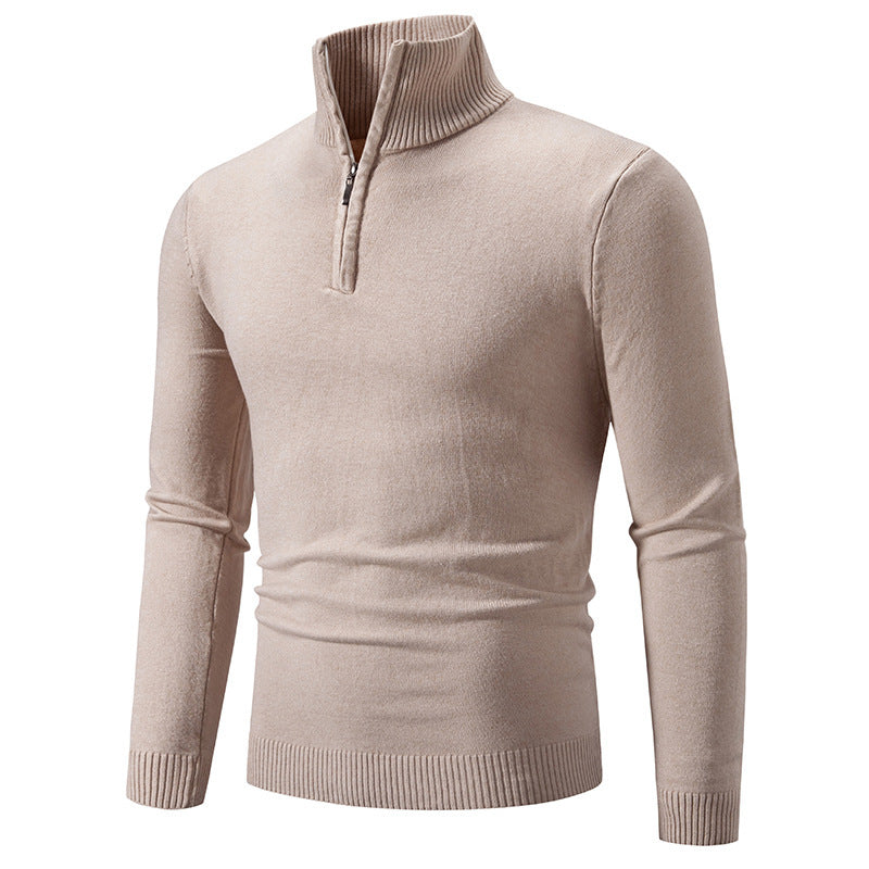 Men's Fleece Mock Neck Zip Sweater – Sizes S–3XL