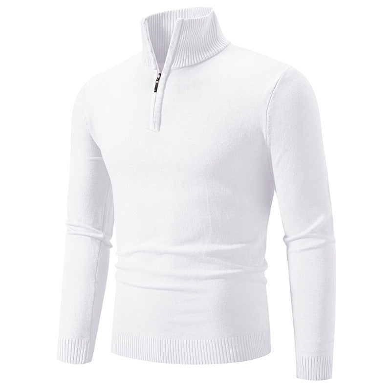 Men's Fleece Mock Neck Zip Sweater – Sizes S–3XL