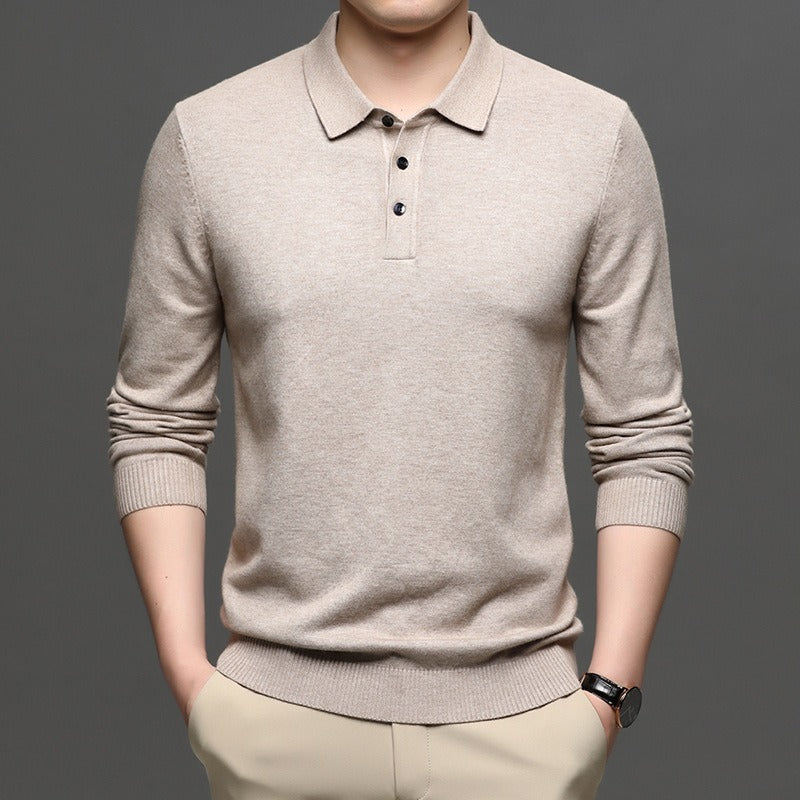 Men's Lapel Knit Pullover Sweater – Smart Casual Sweater