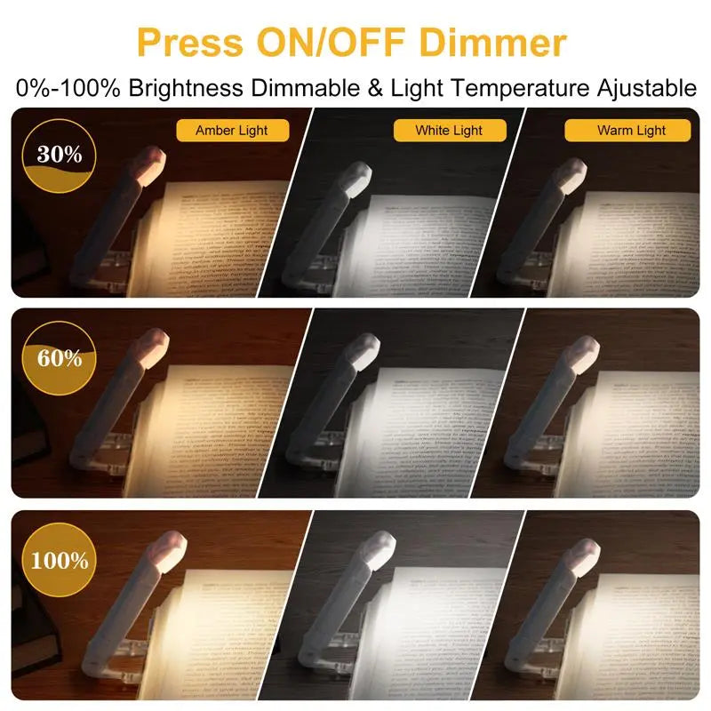 Clip-On LED Book Light – USB Rechargeable, Eye Safe