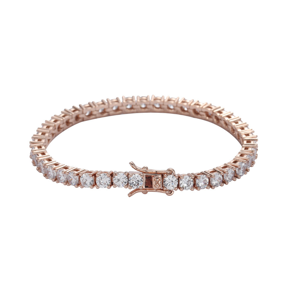 Zircon Tennis Chain Bracelet – Gold, Rose Gold & Silver