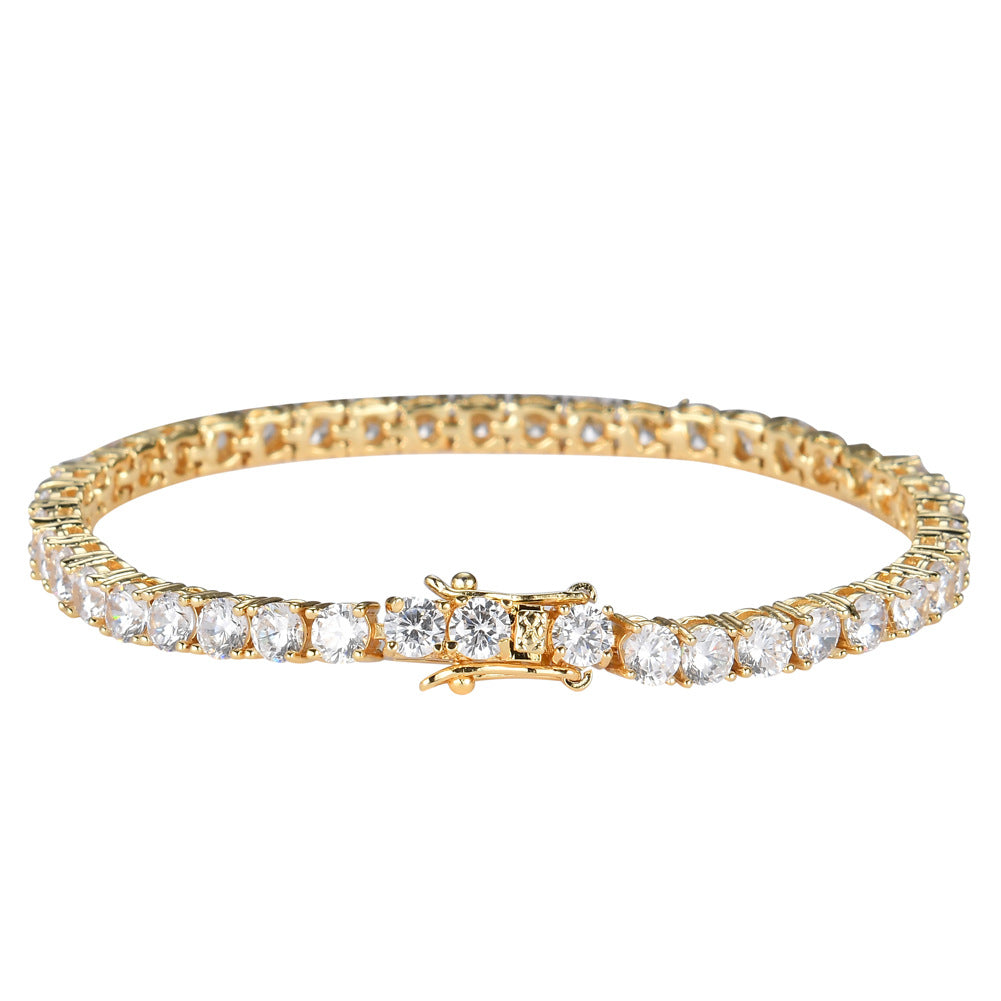 Zircon Tennis Chain Bracelet – Gold, Rose Gold & Silver