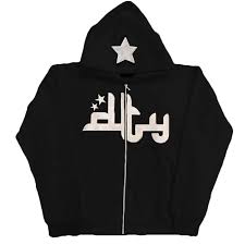 Star Print Zip-Up Hoodie – Casual Streetwear Sweatshirt