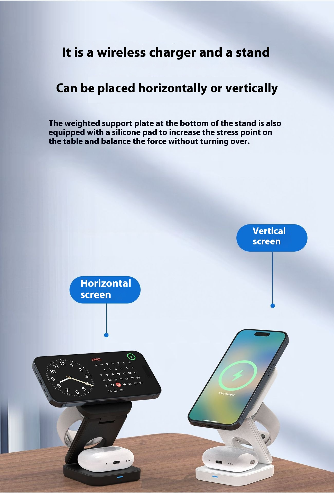 3-in-1 Magnetic Wireless Charger – iPhone, Watch & AirPods