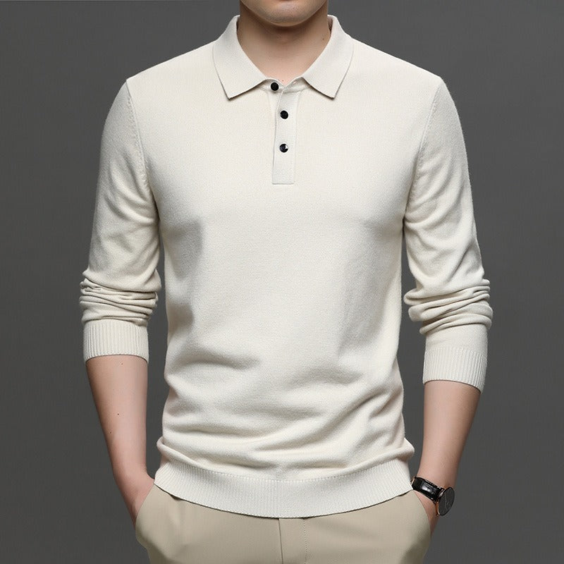 Men's Lapel Knit Pullover Sweater – Smart Casual Sweater