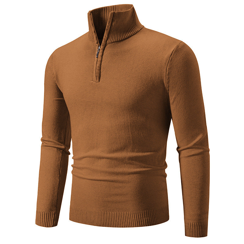 Men's Fleece Mock Neck Zip Sweater – Sizes S–3XL