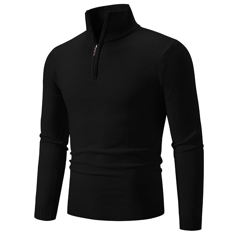 Men's Fleece Mock Neck Zip Sweater – Sizes S–3XL