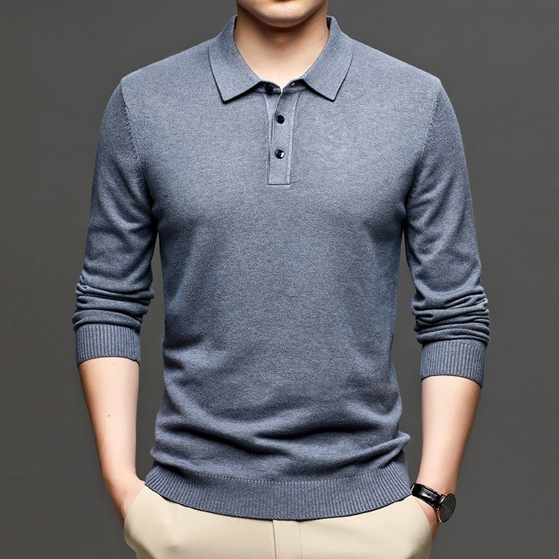 Men's Lapel Knit Pullover Sweater – Smart Casual Sweater