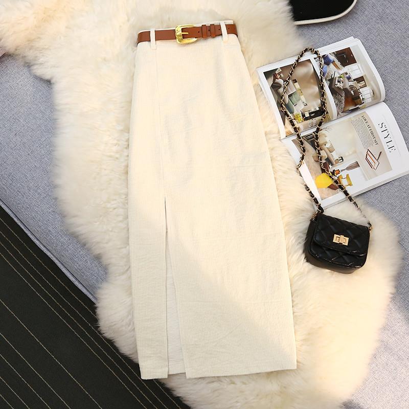 High Waist Corduroy A-Line Skirt – Women's Fashion