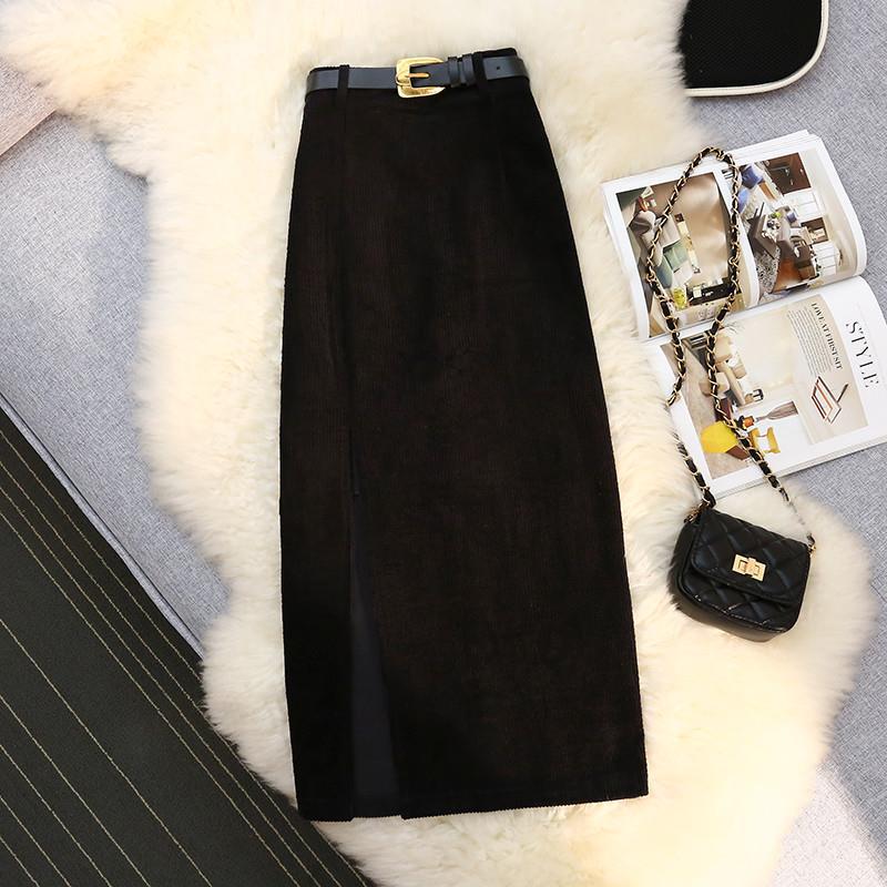 High Waist Corduroy A-Line Skirt – Women's Fashion