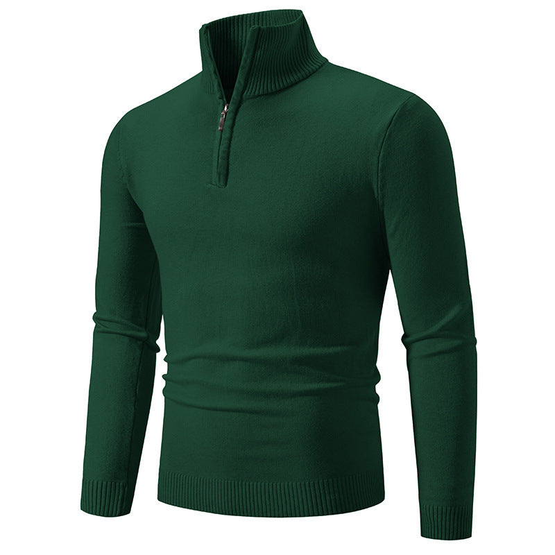 Men's Fleece Mock Neck Zip Sweater – Sizes S–3XL