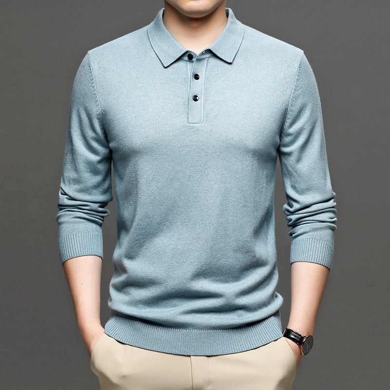 Men's Lapel Knit Pullover Sweater – Smart Casual Sweater