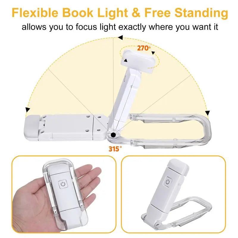Clip-On LED Book Light – USB Rechargeable, Eye Safe