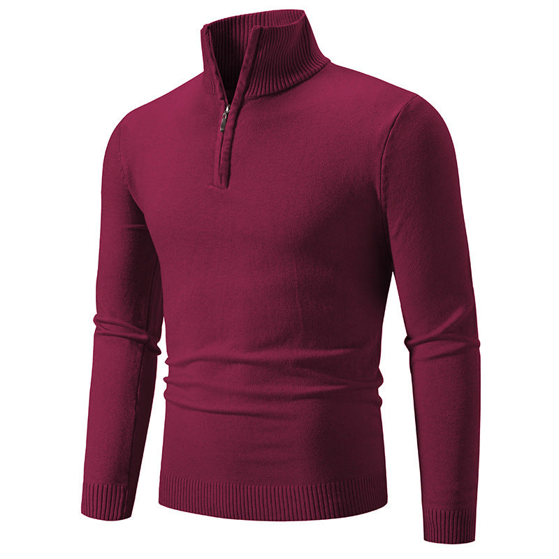 Men's Fleece Mock Neck Zip Sweater – Sizes S–3XL