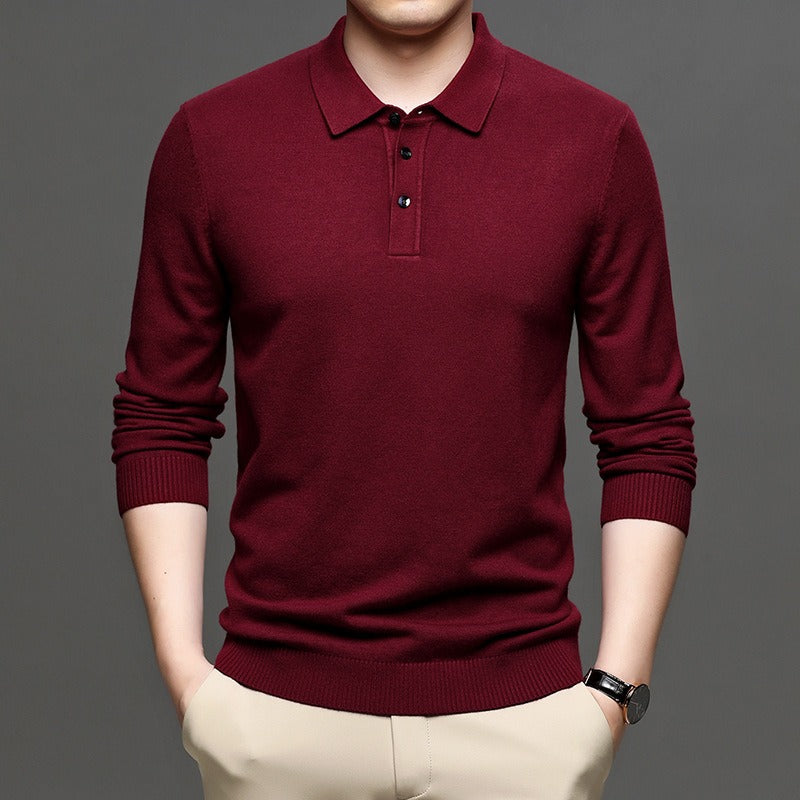 Men's Lapel Knit Pullover Sweater – Smart Casual Sweater