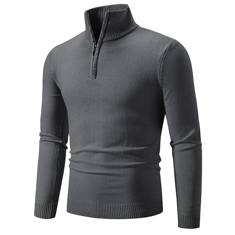 Men's Fleece Mock Neck Zip Sweater – Sizes S–3XL