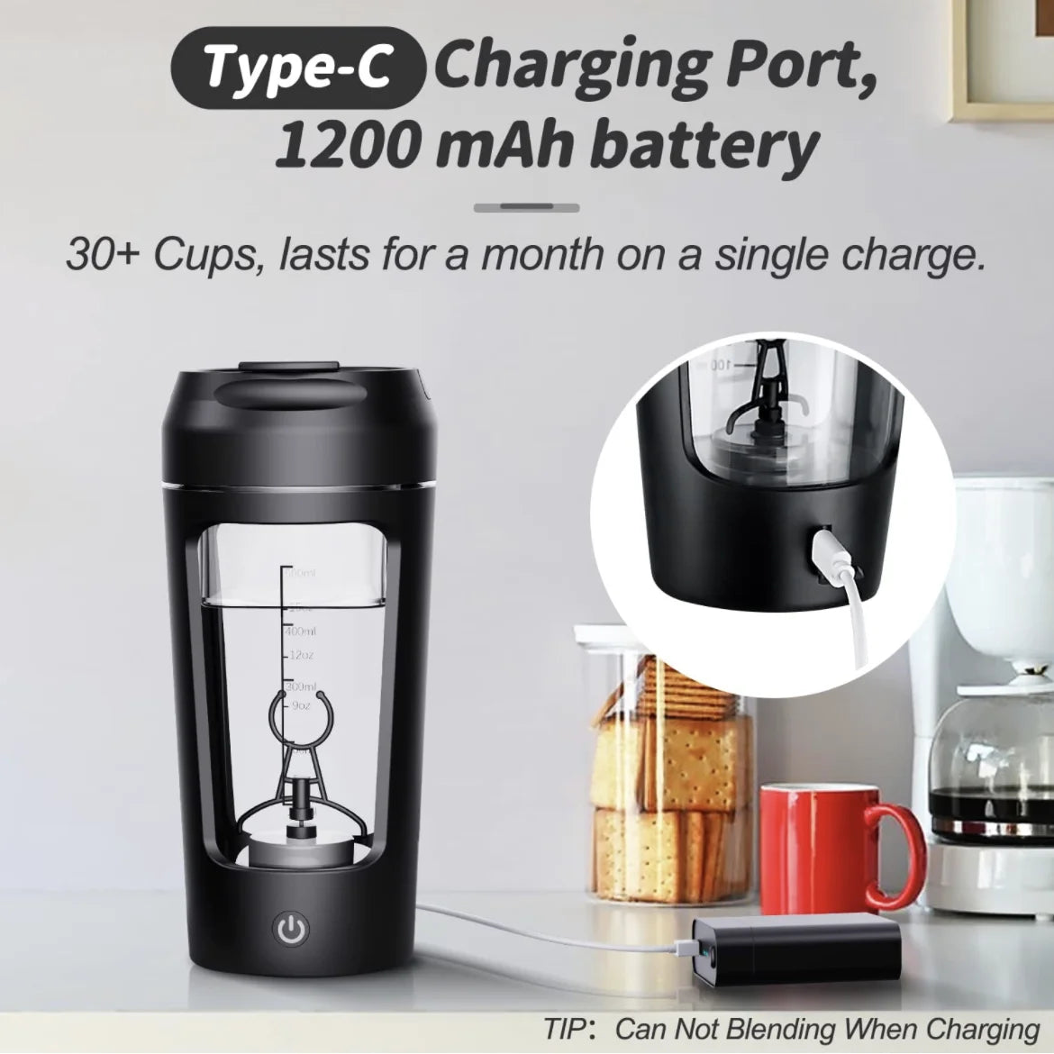 Electric Protein Shaker Bottle – USB Rechargeable Blender