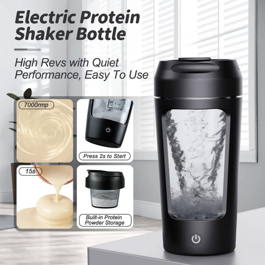 Electric Protein Shaker Bottle – USB Rechargeable Blender