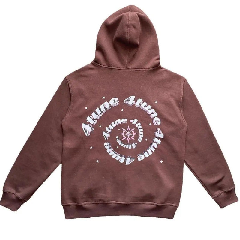 Star Print Zip-Up Hoodie – Casual Streetwear Sweatshirt