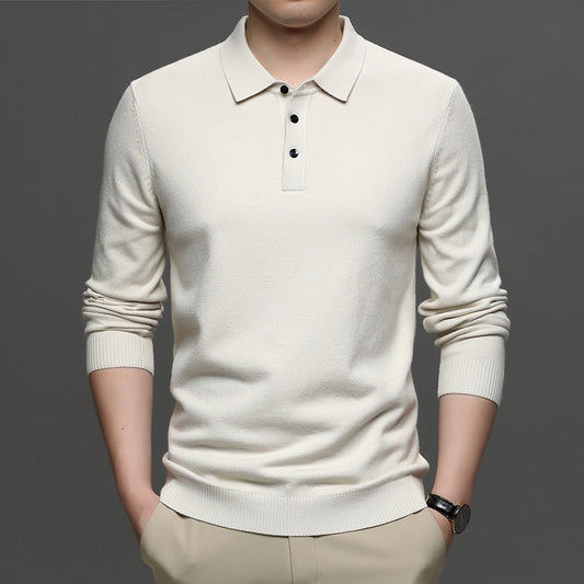 Men's Lapel Knit Pullover Sweater – Smart Casual Sweater